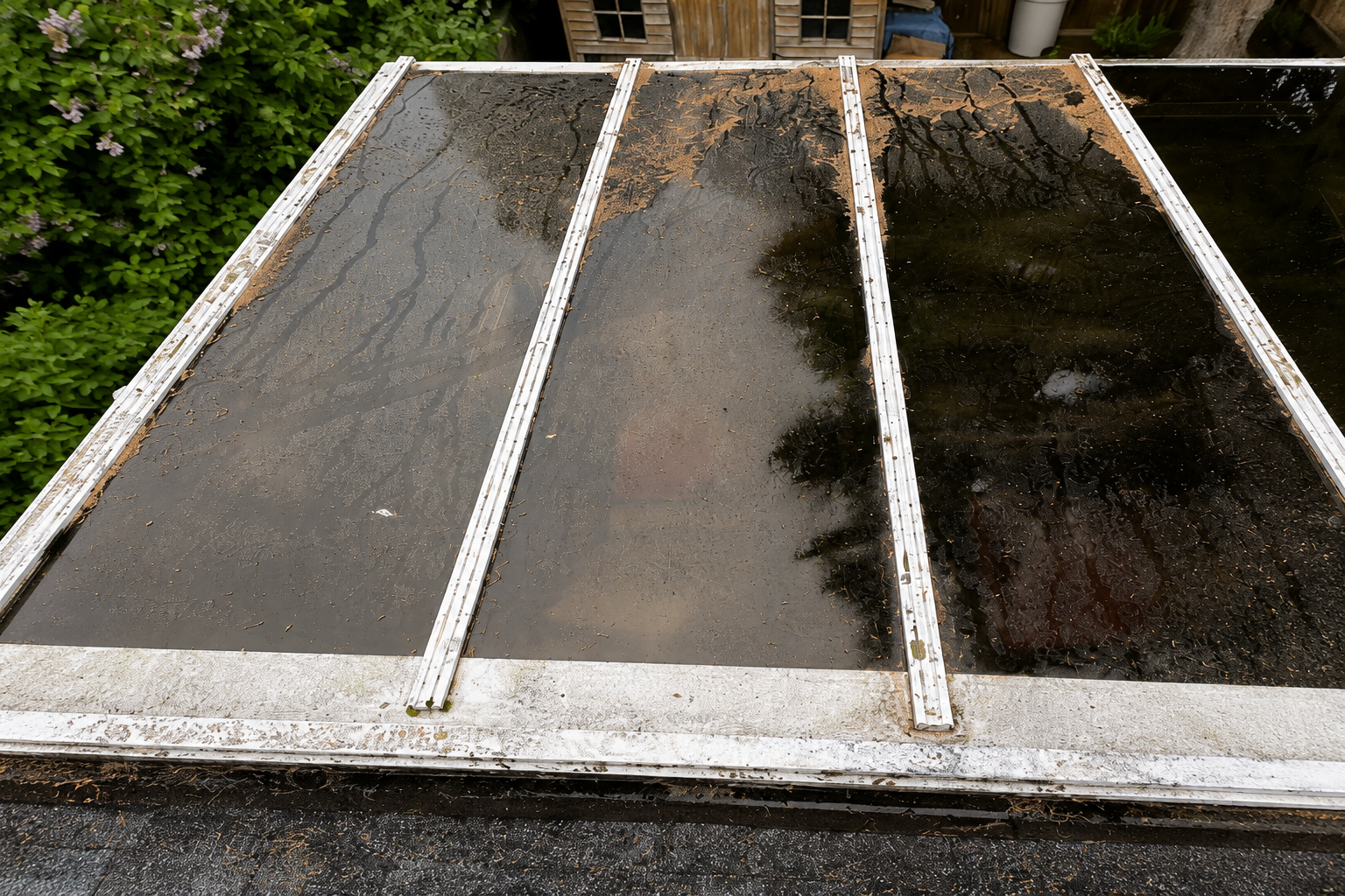 Skylight restoration, before cleaning