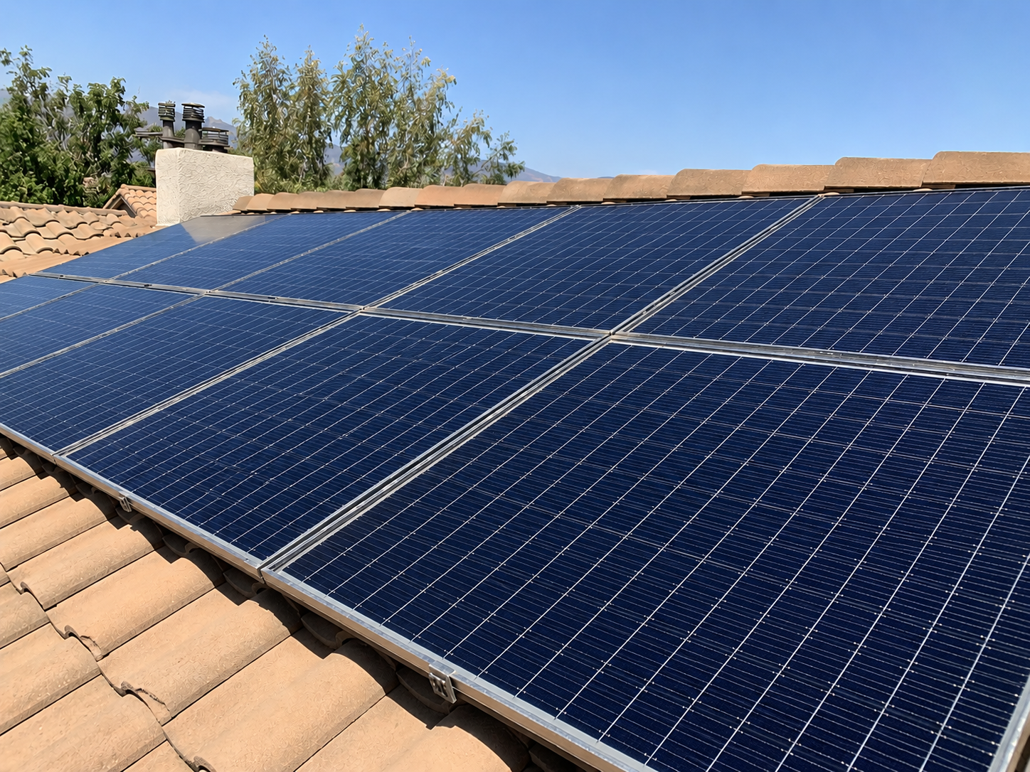 Solar panel cleaning, after cleaning